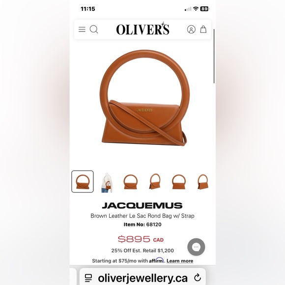 Jacquemus Le Grand Rond LARGE ROUND Blue Leather NWT Authentic - Picture 15 of 16